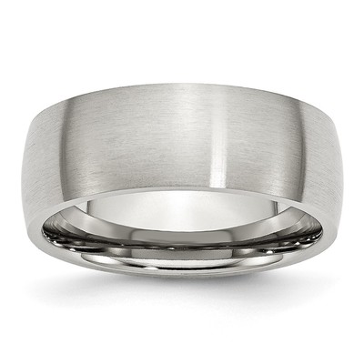 Chisel Stainless Steel Brushed 8mm Half Round Band