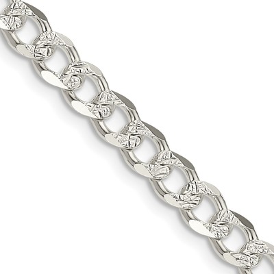Sterling Silver 5.5mm Pav? Curb Chain