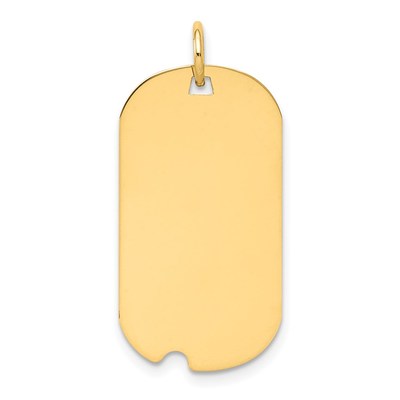 14k Plain .013 Gauge Engraveable Dog Tag w/Notch Disc Charm