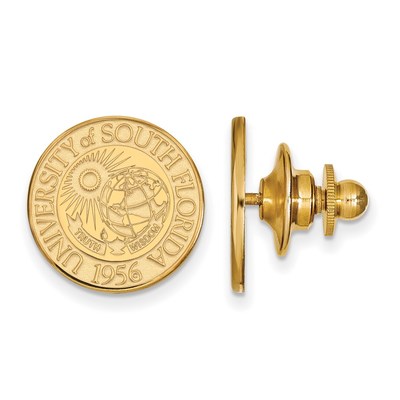 Sterling Silver Gold-plated LogoArt University of South Florida Crest Lapel Pin