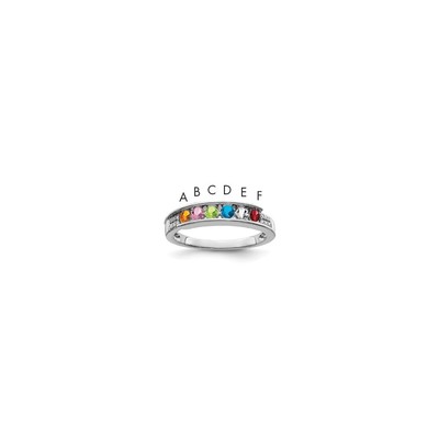 14K White Gold Family Jewelry Diamond Semi-Set Ring