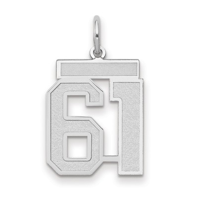 14kw Medium Satin Number 61 Charm