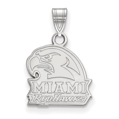 10k White Gold LogoArt Miami University Ohio Redhawks Small Pendant