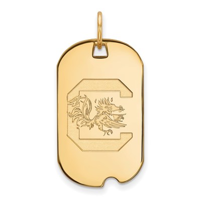 14k Gold LogoArt University of South Carolina Small Dog Tag Pendant