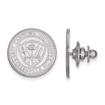 14k White Gold LogoArt East Carolina University Crest Lapel Pin