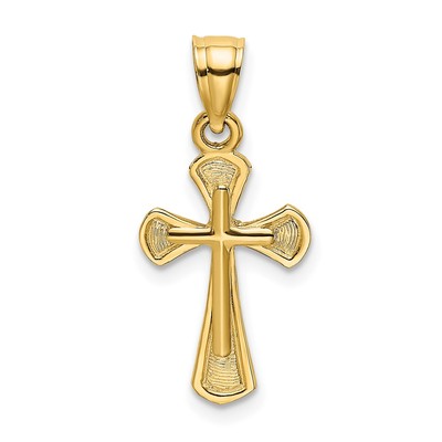 10K Solid Textured Cross Charm