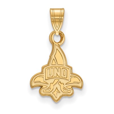 14k Gold LogoArt University of New Orleans U-N-O Small Pendant