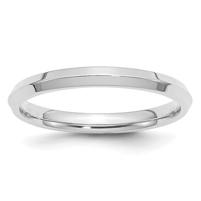 14k White Gold 2.5mm Knife Edge Comfort Fit Wedding Band Size 8.5