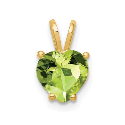 14k 7mm Heart Peridot pendant