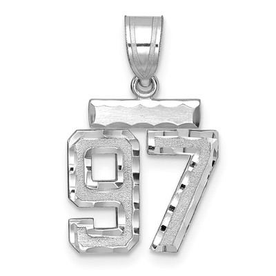 14kw Small Brushed Diamond-cut Number 97 Charm