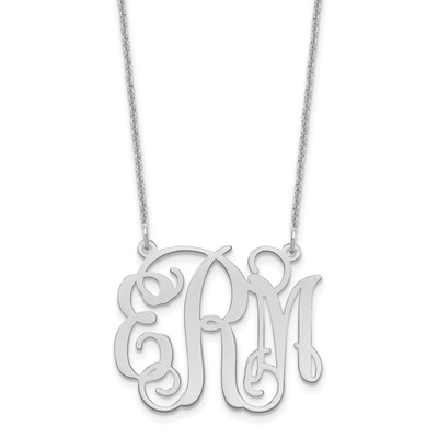 10k White Gold Medium Monogram Necklace
