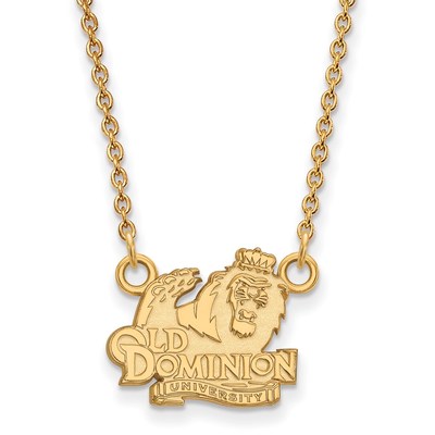 14k Gold LogoArt Old Dominion University Small Pendant 18 inch Necklace