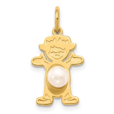 14K Girl 4mm FW Cultured Pearl-June