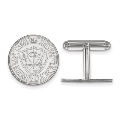 Sterling Silver Rhodium-plated LogoArt East Carolina University Crest Cuff Links