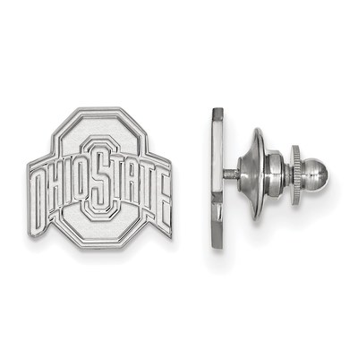 Sterling Silver Rhodium-plated LogoArt The Ohio State University Lapel Pin