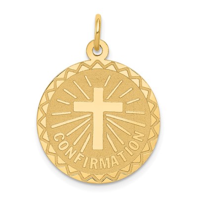 14k Confirmation Disc Charm