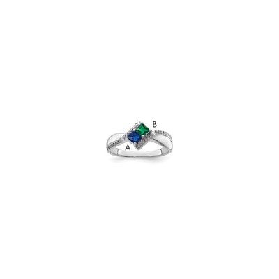 Sterling Silver Rhodium-plated Family Jewelry Mounting