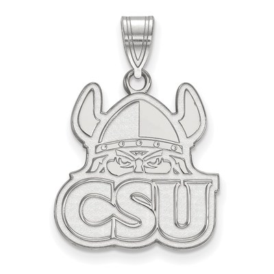Sterling Silver Rhodium-plated LogoArt Cleveland State University Large Pendant