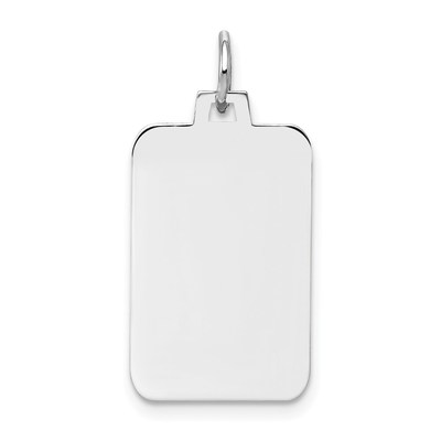 14k White Gold Plain .013 Gauge Rectangular Engravable Charm