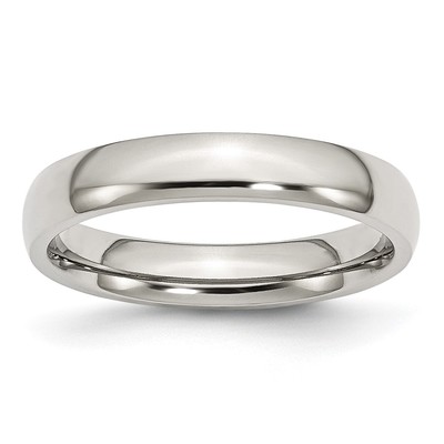 Chisel Stainless Steel Polished 4mm Half Round Band