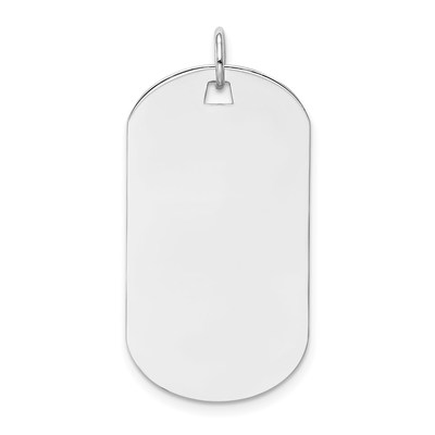 14k White Gold Plain .011 Gauge Engraveable Dog Tag Disc Charm