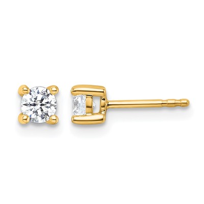 14k Yellow Gold 1/2 ctw Certified Lab Grown Diamond VS+ F+ Round 4 Prong Heavy Wt. Stud Earrings