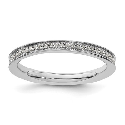 Sterling Silver Stackable Expressions & Diamonds Polished Ring