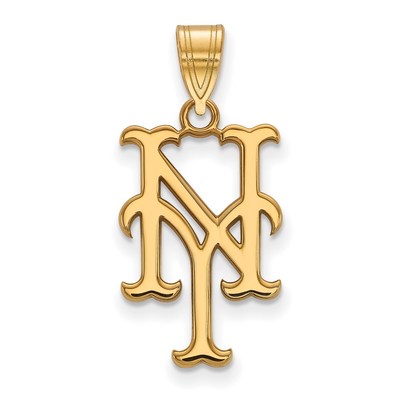 14k Gold MLB LogoArt New York Mets N-Y Large Pendant