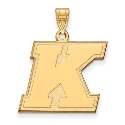 Sterling Silver Gold-plated LogoArt Kent State University Letter K Large Pendant