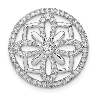 14k White Gold 1/2ct. Diamond Fancy Chain Slide
