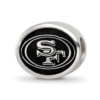 Sterling Silver LogoArt Enameled San Francisco 49ers NFL Bead