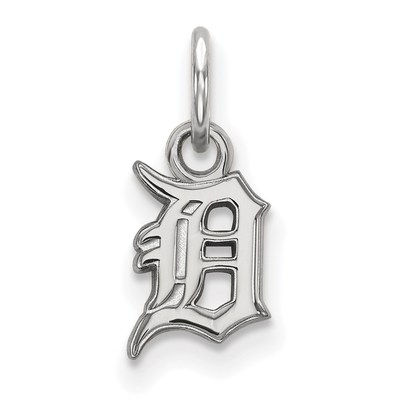 10k White Gold MLB LogoArt Detroit Tigers Letter D Extra Small Pendant
