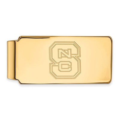 Sterling Silver Gold-plated LogoArt North Carolina State University N-C-S Money Clip