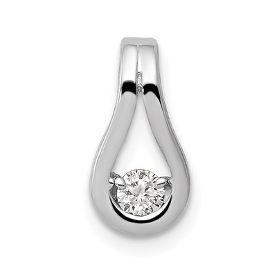 14k White Gold Holds 2.8mm stone, Teardrop Shape Slide Pendant Mtg