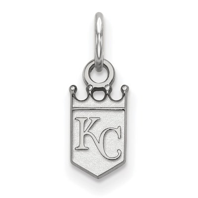 10k White Gold MLB LogoArt Kansas City Royals K-C Crown Extra Small Pendant