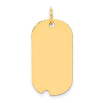 14k Plain .011 Gauge Engravable Dog Tag w/Notch Disc Charm