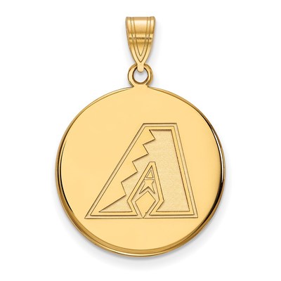 14k Gold MLB LogoArt Arizona Diamondbacks Large Disc Pendant