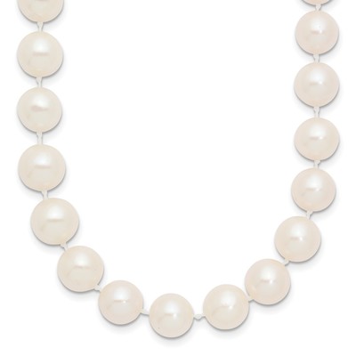 14k 9-10mm White Near-Round Freshwater Cultured Pearl 16 inch Necklace