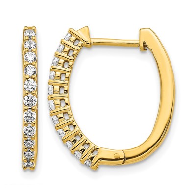 14k 1/2 carat Lab Grown Diamond VS/SI+ G+ Complete Hinged Hoop Earrings