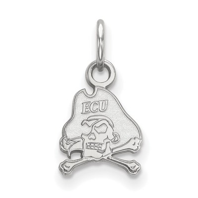 Sterling Silver Rhodium-plated LogoArt East Carolina University Pirate Extra Small Pendant