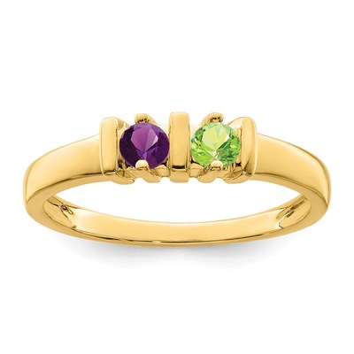 14k Polished 2-Stone Mothers Ring Mounting