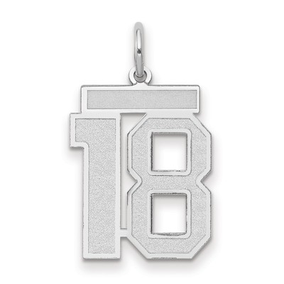 14kw Medium Satin Number 18 Charm