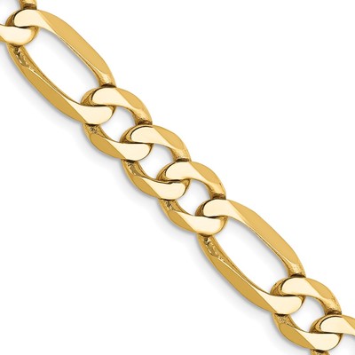 14K 20 inch 7mm Flat Figaro with Lobster Clasp Chain
