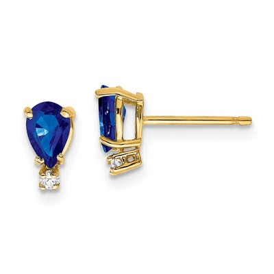 14k Sapphire Diamond Earrings