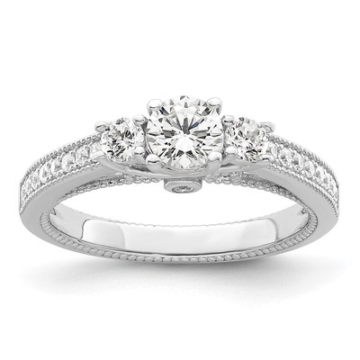 Brilliant Embers Sterling Silver Rhodium-plated 21 Stone Micro Pav? CZ Ring