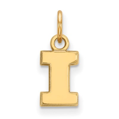 10k Gold LogoArt University of Illinois Letter I Extra Small Pendant