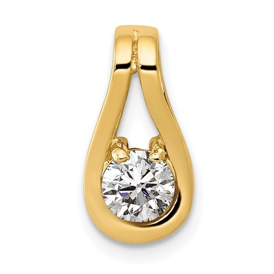 14k 4.7mm A Diamond Teardrop Shape Slide Pendant