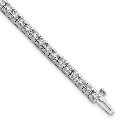 14k White Gold 4 5/8 carat Lab Grown Diamond VS/SI+ G+ Round Tennis Bracelet