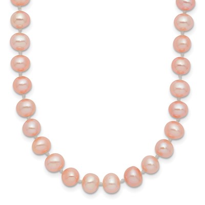 14k 5-6mm Pink Near-Round Freshwater Cultured Pearl 24 inch Necklace