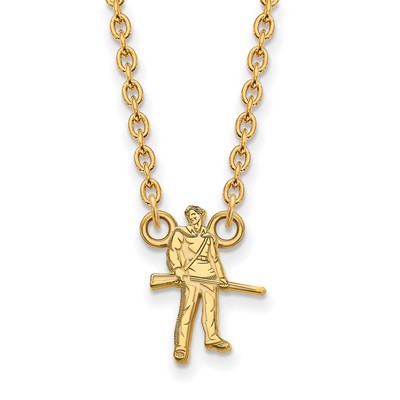 14k Gold LogoArt West Virginia University Mountaineer Large Pendant 18 inch Necklace